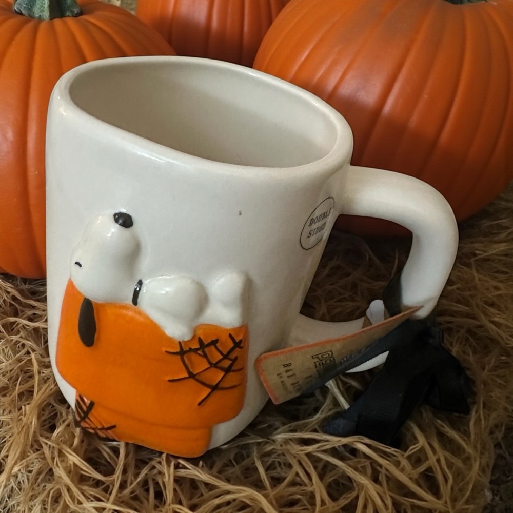SOLD PEANUTS Snoopy and RAE DUNN‎ FALL PUMPKIN & Halloween Mug NEW - Picture 5 of 8